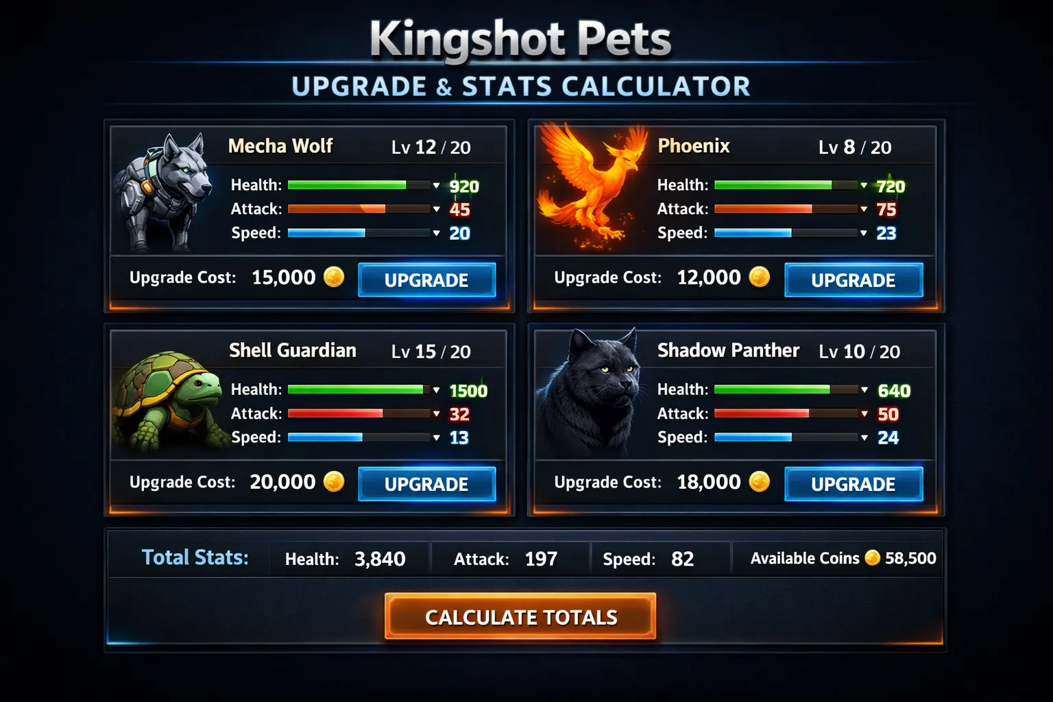 kingshot-pets-upgrade-calculator